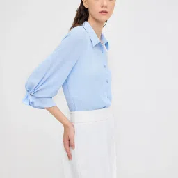 Cover Story Blue Regular Fit Shirt image 3