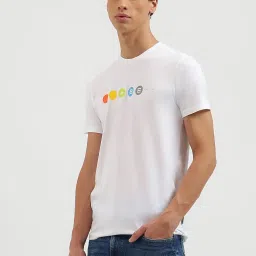 United Colors Of Benetton White Regular Fit Printed T-Shirt image 3