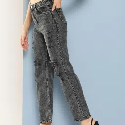 Aarika Black Denim Straight Fit Jeans image 3