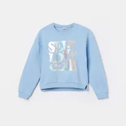 Fame Forever by Lifestyle Blue Applique Regular Fit Sweatshirt-image-13