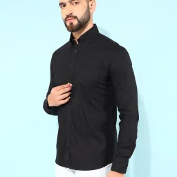 Crimsoune Club Black Cotton Slim Fit Shirt image 3