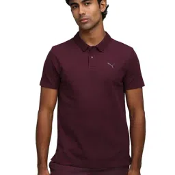 Puma Maroon Essentials Slim Fit Polo T-Shirt-image-18
