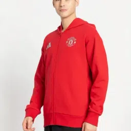 Adidas Red Regular Fit Printed Sports Hoodie image 3