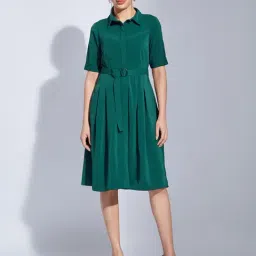 Latin Quarters Green Regular Fit Casual Dress-image-7