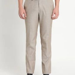 Turtle Brown Slim Fit Dobby Trousers-picture-34