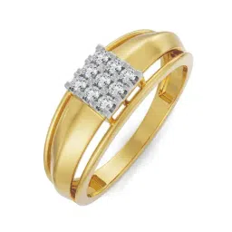 EMORI Yellow Gold Dainty Lab Grown Diamond Band for Men-image-96
