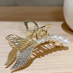 OOMPH White Pearls Mermaid Fish Fin Hair Claw-image-32