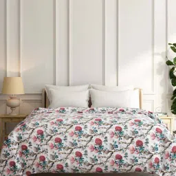 India Circus Red Cotton 140 TC 110 GSM Tropical Oasis Single Dohar-image-5