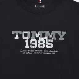 Tommy Hilfiger Black Cotton Relaxed Fit Printed T-Shirt image 4