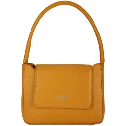 Carlton London CLLP-806 Mustard Textured Medium Shoulder Handbag-image-1