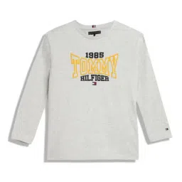 Tommy Hilfiger Kids Light Grey Printed Regular Fit T-Shirt-picture-28