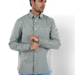 Celio* Green Regular Fit Shirt-image-11