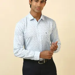 Allen Solly Blue Cotton Slim Fit Printed Shirt-picture-10
