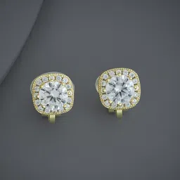 Kushal's Fashion Jewellery Gold-Plated Party Zircon Geometric Studs Earrings-image-83