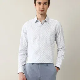 Arrow Blue Cotton Regular Fit Printed Shirt-picture-30