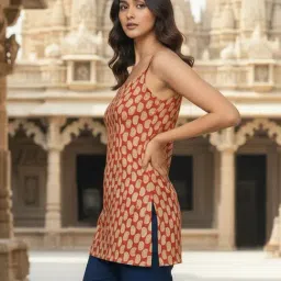 GoSriKi Women's Viscose Rayon Straight Printed Only Kurti image 3