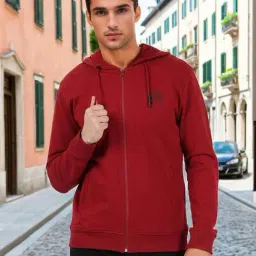 Lee Red Cotton Slim Fit Hooded Sweatshirt-picture-28