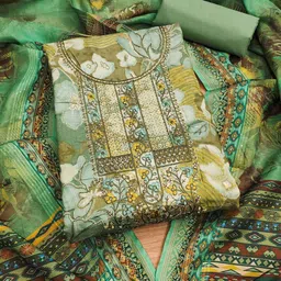 HERE&NOW Floral Embroidered Modal Cotton Unstitched Dress Material-picture-19