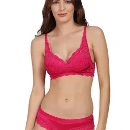 Women Red Net Bra Panty Set for Lingerie Set Undergarments Pack of 1-image-88