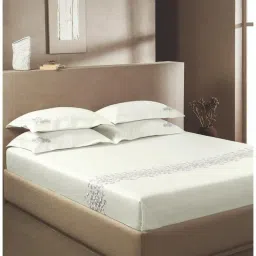 SANSAAR A D'DECOR BRAND LIVE CONSCIOUSLY Star White Steel King Bedsheet With 2 Pillow Covers-image-96