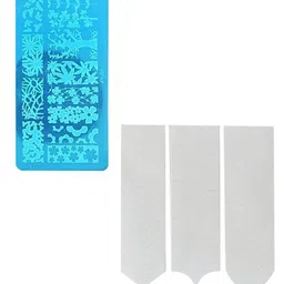 FOK Combo Of 1Pc Rectangular Nail Art Random Design Stamping Image Plate And 1 Pc French Manicure Nail Art Tip Sticker With 1 Pc Nail Art Tape image 3