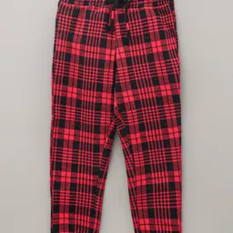 Vitamins Full Length Yarn Dyed Jacquard Checks Trouser - Red-picture-10