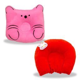 Chinmay Kids Polyester Fibre, Mustard Seeds Animals Baby Pillow Pack of 2  Pink, Red-picture-7