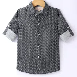 JASH KIDS Cotton Woven Full Sleeves Printed Shirt - Black-picture-21