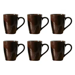 Femora Brown Set Of 6 Gold Series Ceramic Coffee Mug - 360 ml-picture-43