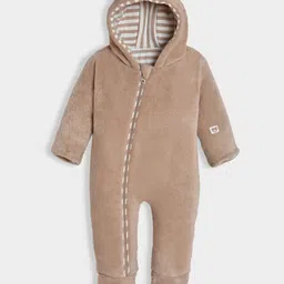 Mi Arcus Full Sleeves Textured Romper - Light Brown-image-17