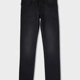 Pepe Jeans Knit Full Length Mid Rise Solid Color Jeans - Black-picture-14