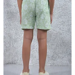 CRIMSOUNE CLUB Cotton Woven Green Tea Text Printed Shorts - Multi Colour image 3