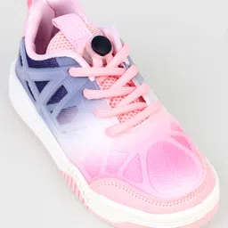 Babyoye Slip On Casual Shoes with Lace Detailing - Blue & Pink image 3