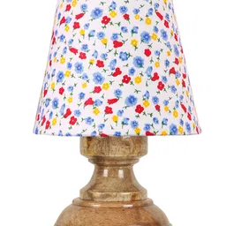 Devansh Multicolor cotton Natural Wood Table Lamp image 4