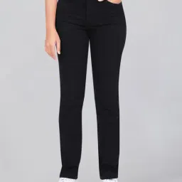 Wrangler Blue Cotton Solid Straight Fit Jeans-picture-37