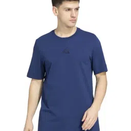 Adidas Blue Cotton Regular Fit Sports T-Shirt-image-40