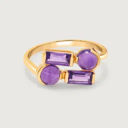 Mia by Tanishq Bombshell 14k Amethyst Finger Ring image 3