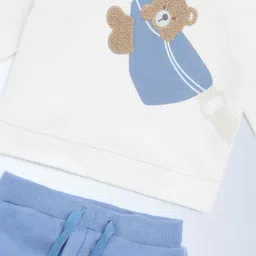 HOP Baby by Westside White Cotton-Blend Sweatshirt and Joggers Set image 3