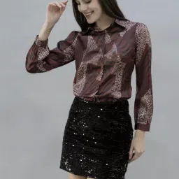 PURYS Maroon Printed Shirt image 3