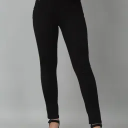 Cantabil Black Denim Skinny Fit Mid Rise Stretchable Jeans-image-69