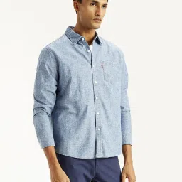 Levi's Light Blue Cotton Regular Fit Floral Print Shirt image 3