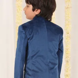 VASTRAMAY Boys Navy Solid Full Sleeves Blazer image 3
