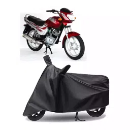 Auto Pearl Polyester Two Wheeler Cover for TVS Victor GLX (Grey)-picture-10