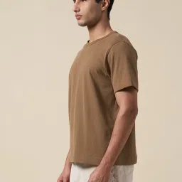 selected homme Selected Brown Cotton Regular Fit T-Shirt image 3