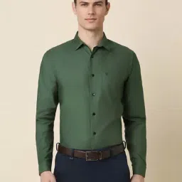 Allen Solly Green Cotton Slim Fit Shirt-image-27