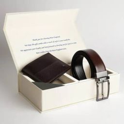 Peter England Brown Belt and Wallet Gift Set-picture-40
