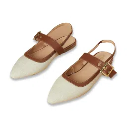 Code by Lifestyle Women's Cream Sling Back Sandals image 3