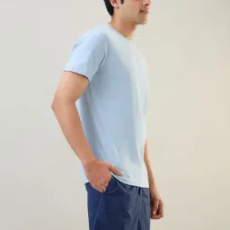 SleepZ by Raymond Blue Cotton Regular Fit Lounge T-Shirt image 4