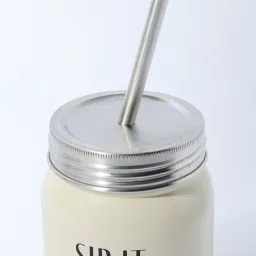 Westside Home Ivory Leaf Pattern Sipper image 3