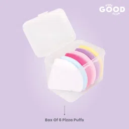 Feel Good Club Makeup Munchies- 6 Full-sized Pizza Powder Beauty Puffs In A Box Case (Mixed Colours) image 2